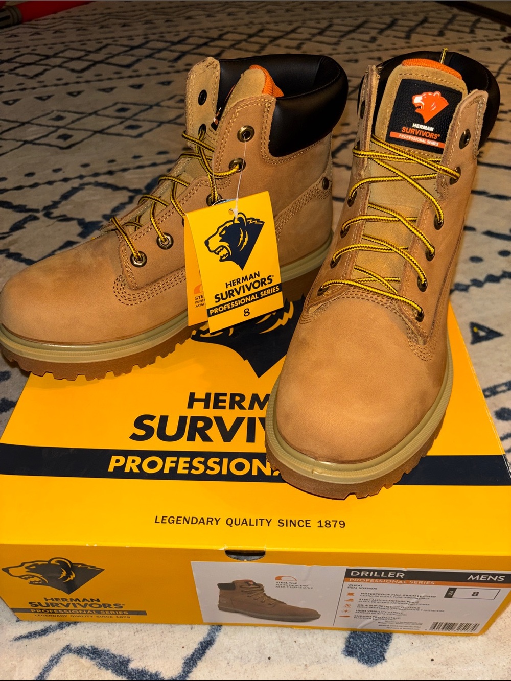 Herman Survivors Driller Men’s Waterproof Steel Toed Boots! Size 8!  NEW!